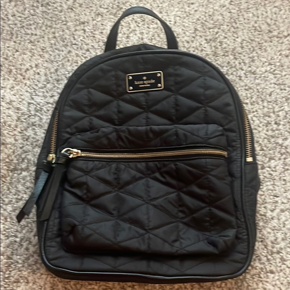 Kate Spade Black Quilted Backpack